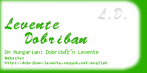 levente dobriban business card